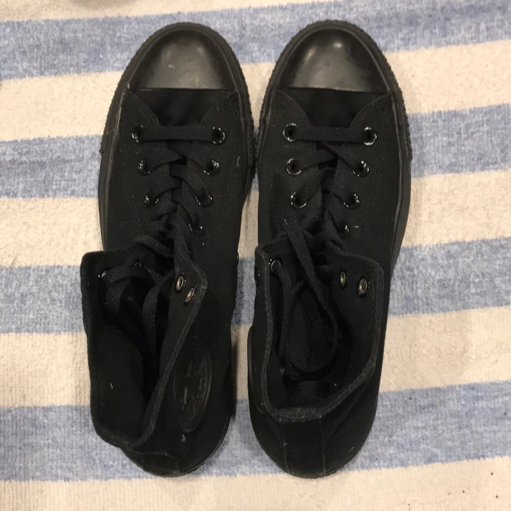 All black hightop converse